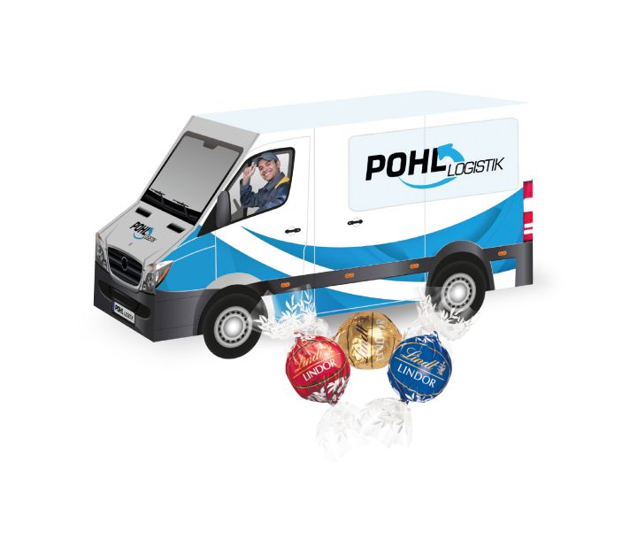 3D Präsent "Transporter" mit Lindt Lindor Pralinés
