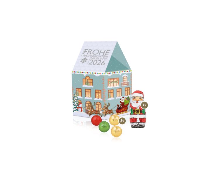 3D Präsent "Haus" mit Fairtrade® Schokolade