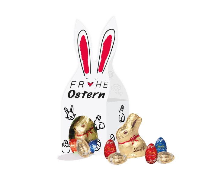3D Präsent Häschen mit Lindt Schokolade