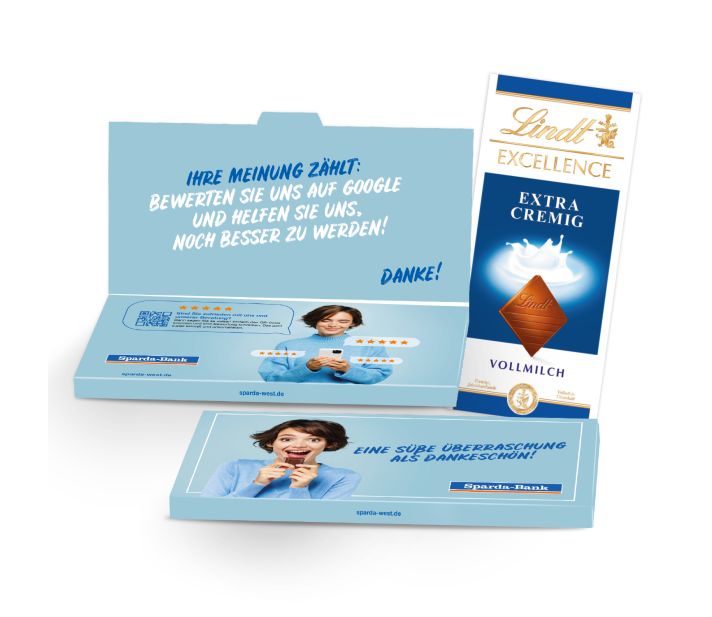 Grußkarte mit Schokoladentafel von Lindt Excellence