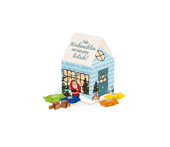 Adventskalender "Haus" mit Ritter SPORT Schokowürfel