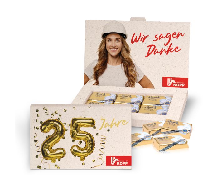 Präsentbox „Business” mit Lindt Schokotäfelchen