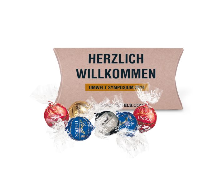 Kissenverpackung "Creative" mit Lindt Lindor Pralinés