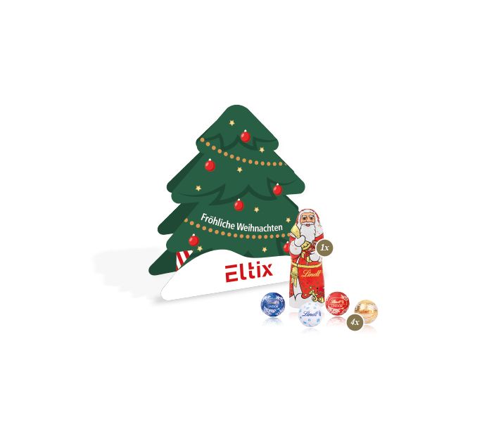 Präsent Tannenbaum mit Lindt Minis und Nikolaus