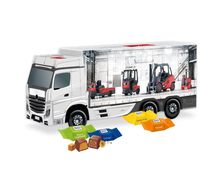 3D Adventskalender "LKW" mit Ritter SPORT Schokowürfel