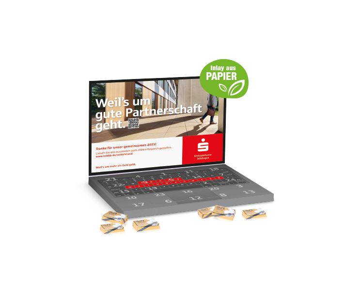 Adventskalender Laptop mit Lindt Schokolade