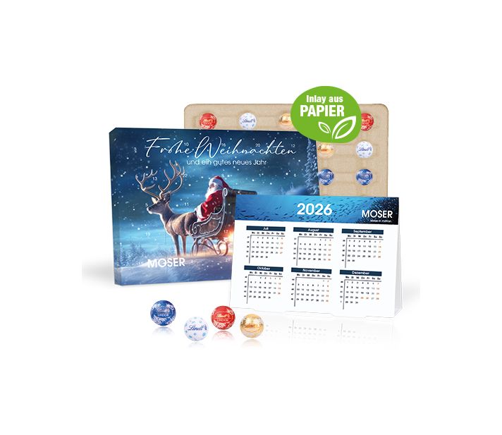 „2 in 1“ Marken-Adventskalender Lindt Lindor Minis mit Jahresplaner