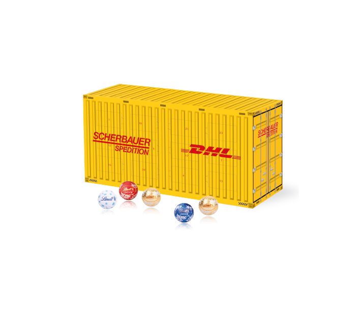 3D Adventskalender "Container" mit Lindt Schokolade