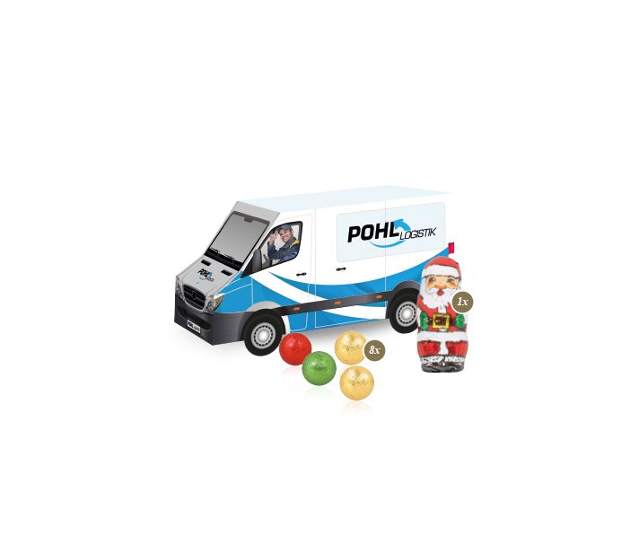 3D Präsent "Transporter" mit Fairtrade® Schokolade