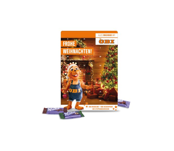 Wand-Adventskalender mit Milka Schokolade