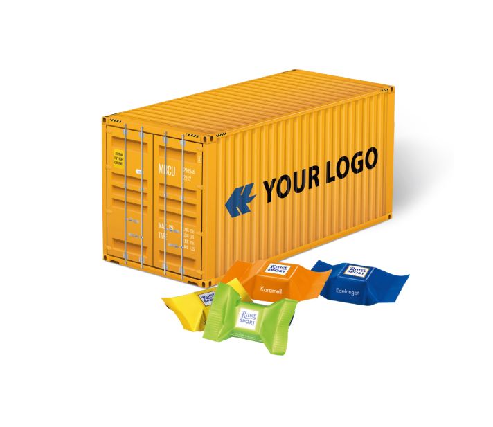 3D Präsent "Container" mit Ritter SPORT Schokowürfel