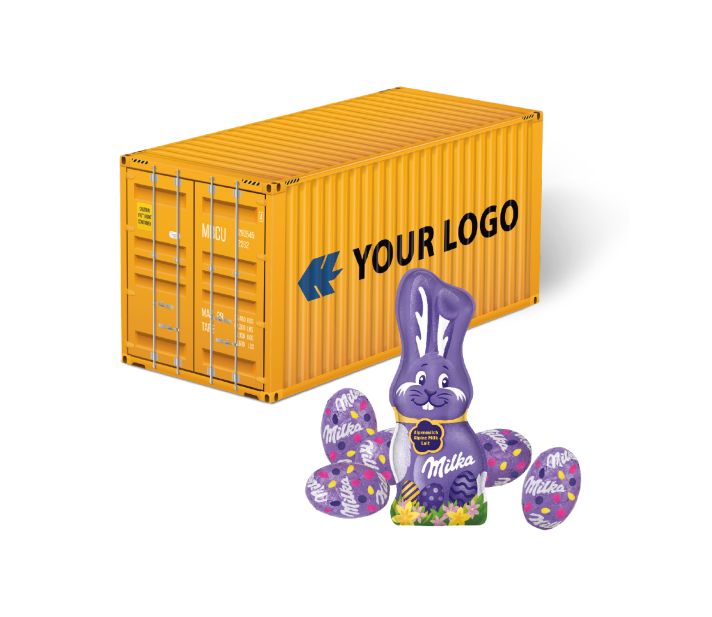 3D Präsent Container Ostern mit Schokoladenmischung von Milka