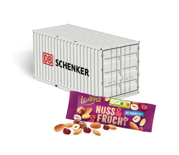 3D Präsent "Container" mit Lorenz Nuss & Frucht