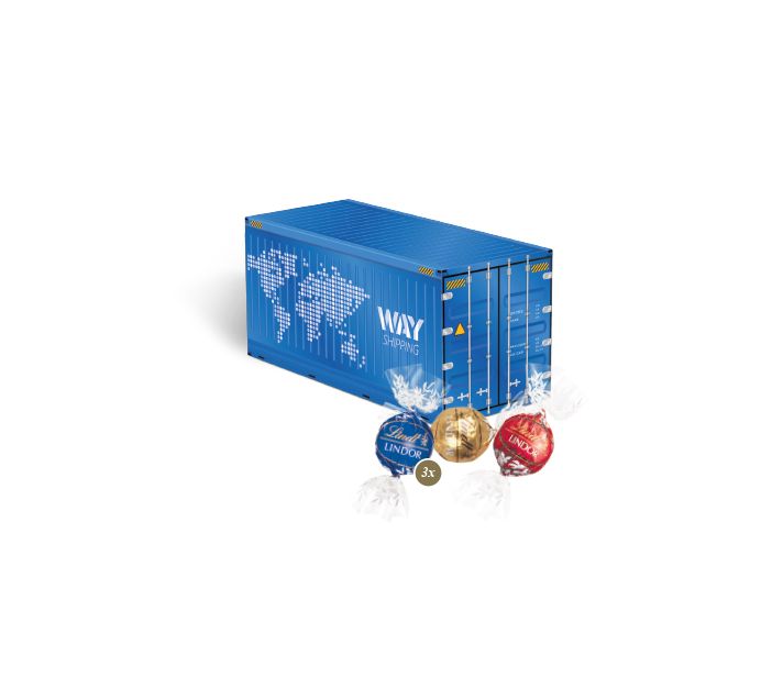 3D Präsent "Container" mit Lindor Pralinés