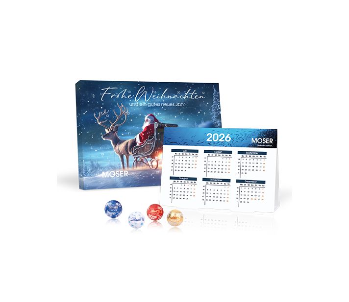 „2 in 1“ Marken-Adventskalender Lindt Lindor Minis mit Jahresplaner