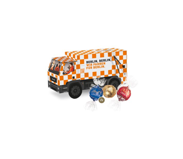 3D Präsent "LKW" mit Lindor Pralinés