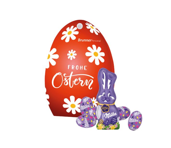Werbe-Osterei mit Schokoladenmischung von Milka