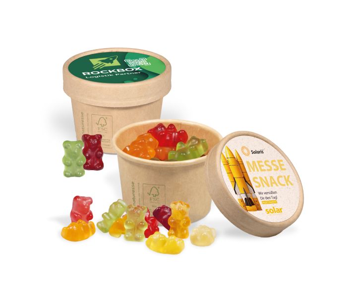 Werbe Fruchtgummi Paperbox mit Einleger