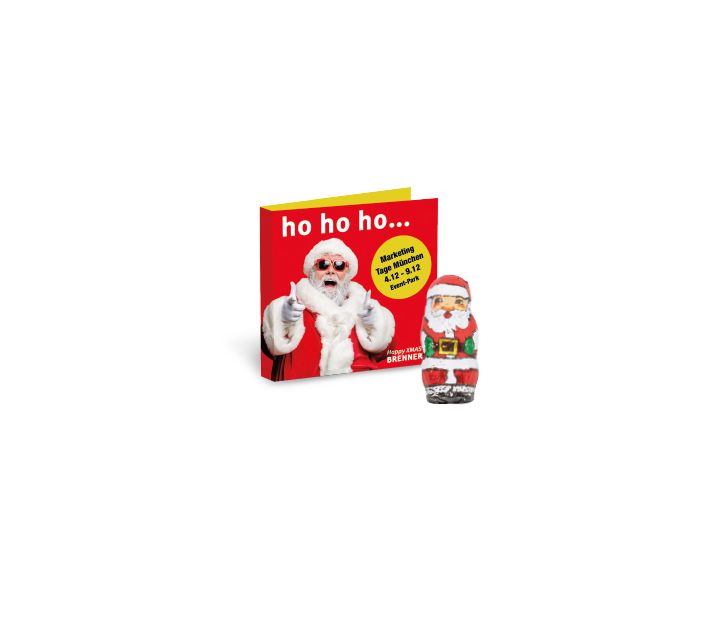 Werbe-Klappkarte mit Weihnachtsmann Fairtrade®