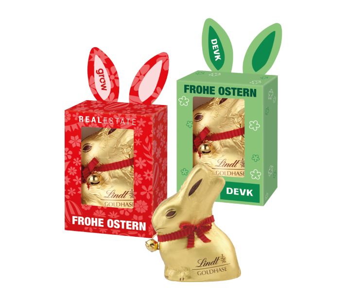 Lindt Goldhase in Werbekartonage