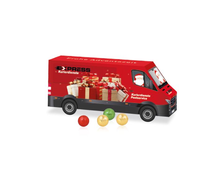 3D Adventskalender "Transporter" mit Fairtrade® Schokolade