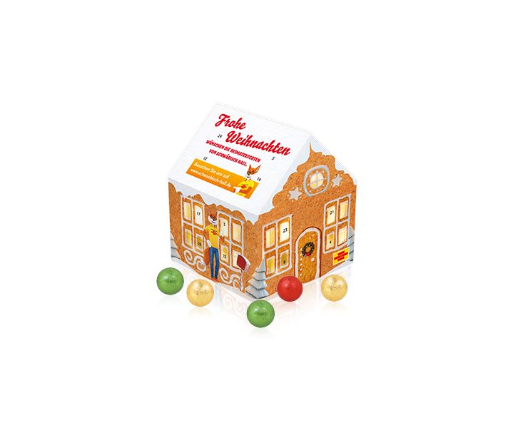 Adventskalender "Weihnachtshaus" Classic mit Fairtrade® Schokolade