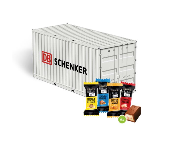 3D Präsent "Container" mit Lindt HELLO Mini