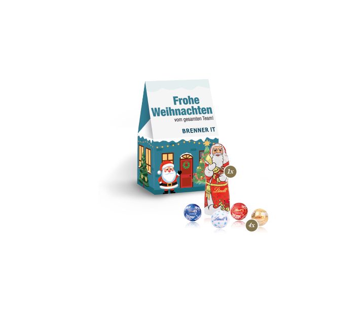 Präsent "Christmas Minis" mit Lindt Minis und Nikolaus