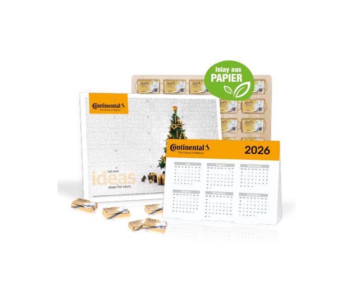 „2 in 1“ Marken-Adventskalender Lindt Schokolade mit Jahresplaner