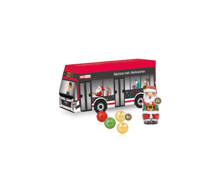 3D Präsent "Bus" mit Fairtrade® Schokolade