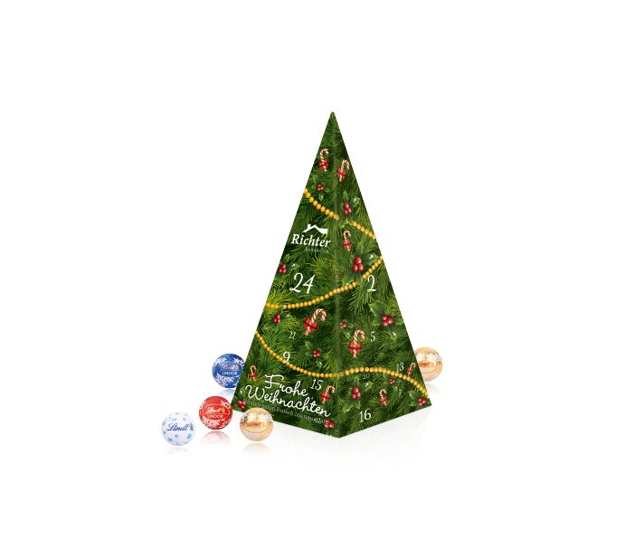 Adventskalender "Weihnachtspyramide" mit Lindt Schokolade