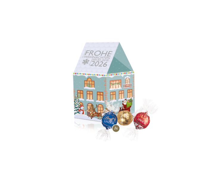 3D Präsent "Haus" mit Lindor Pralinés
