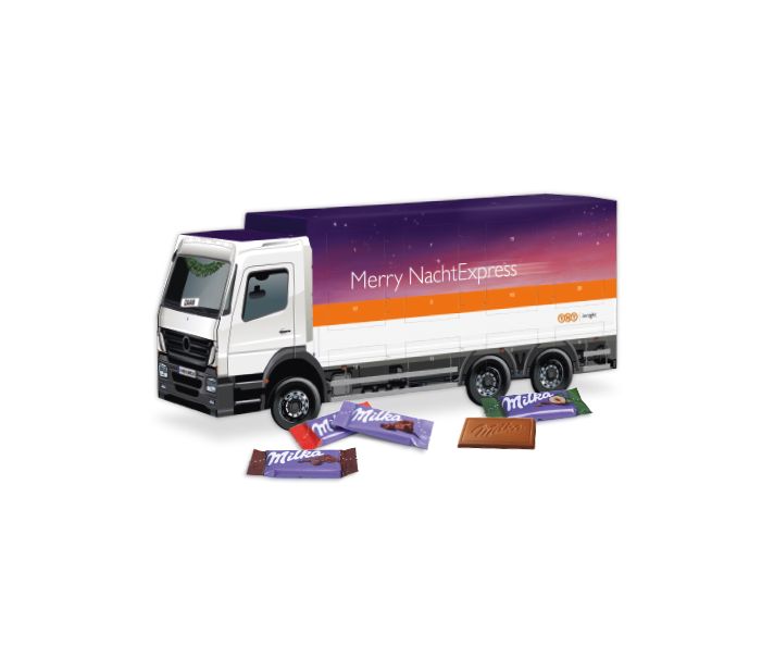3D Adventskalender "LKW" mit Milka Schokolade