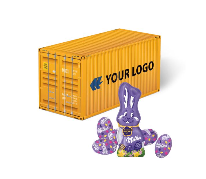 3D Präsent "Container" Ostern mit Milka Schokoladenmischung