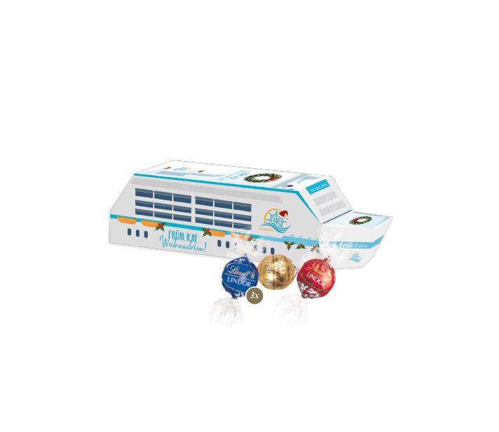 3D Präsent "Schiff" mit Lindor Pralinés