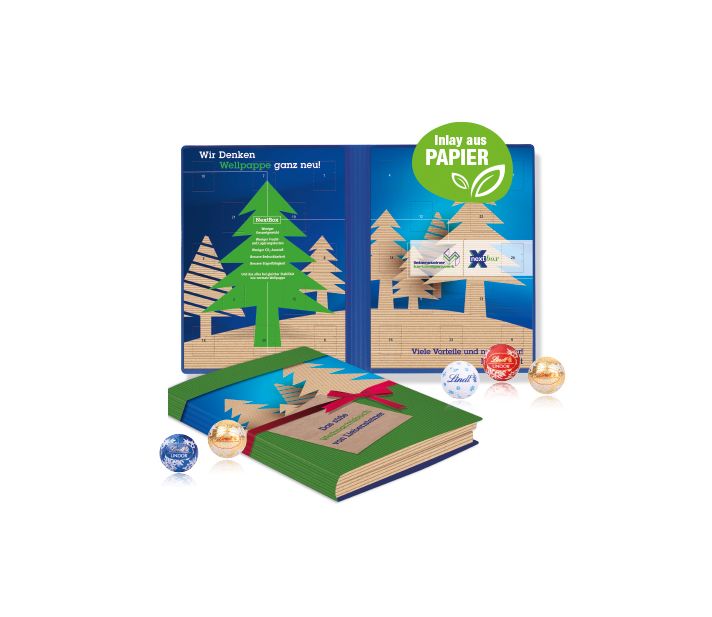 Adventskalender Weihnachtsbuch mit Lindt Minis
