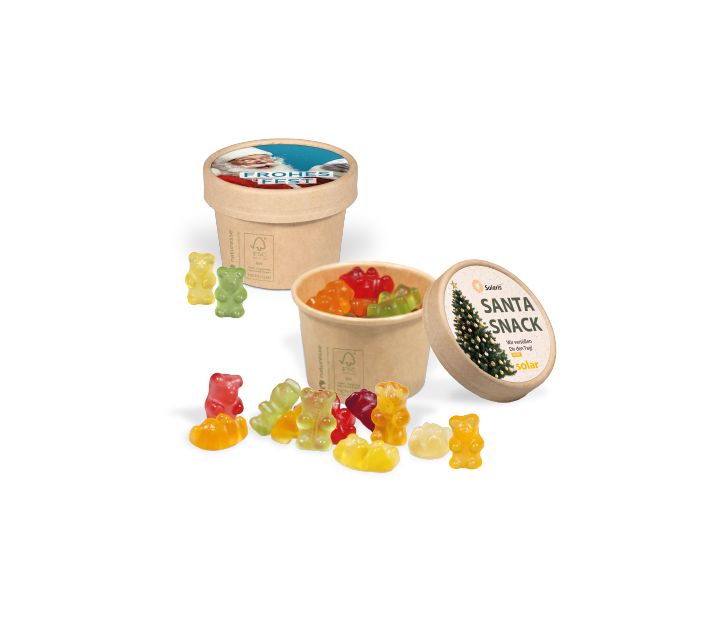 Werbe Fruchtgummi Paperbox mit Einleger