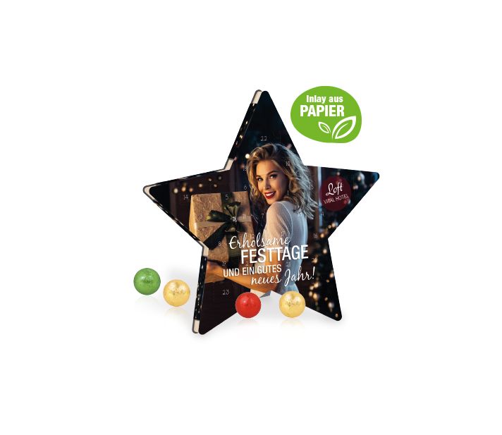Adventskalender "Stern" mit Fairtrade® Schokolade