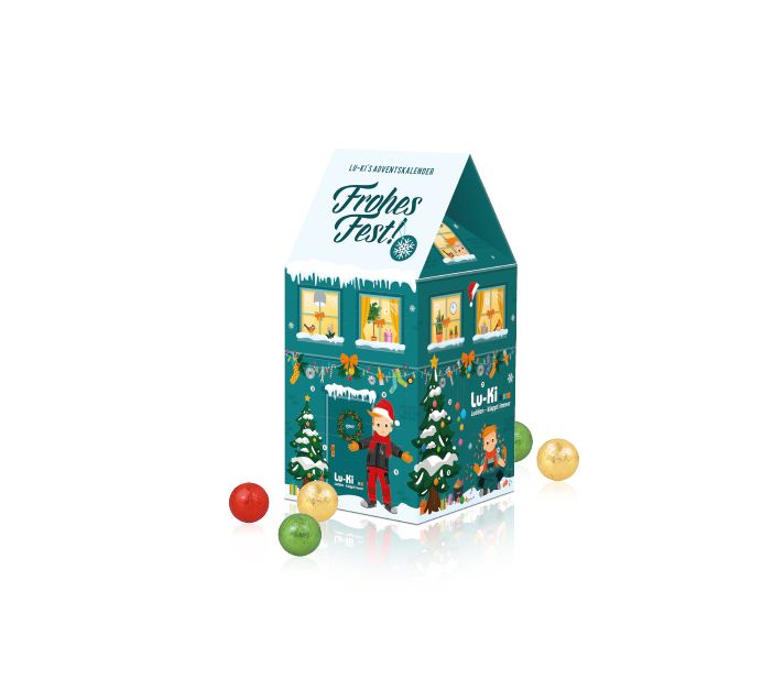 Adventskalender-Haus "XL" mit Fairtrade® Schokolade