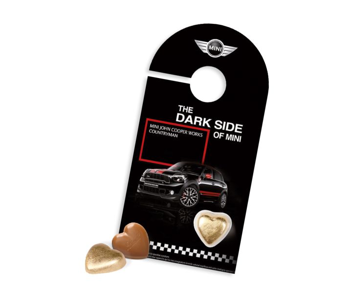 Schokokarte "Türanhänger" mit Lindt Herz