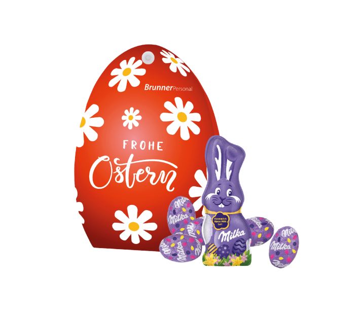 Werbe-Osterei mit Schokoladenmischung von Milka