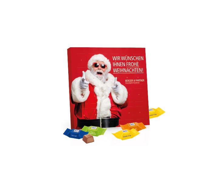 Tisch-Adventskalender mit Ritter SPORT Schokowürfel