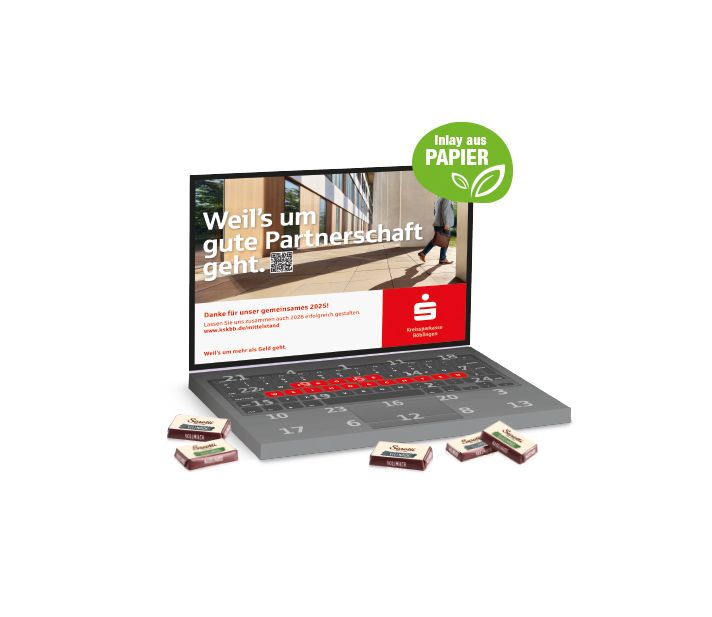 Adventskalender Laptop mit Sarotti Fairtrade®
