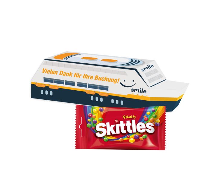 3D Präsent "Schiff" mit Skittles®
