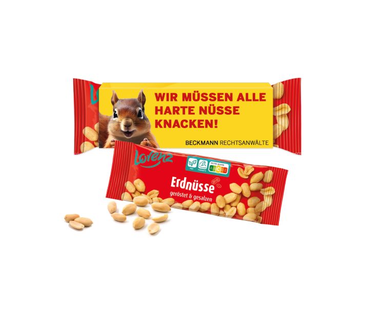 Lorenz Erdnüsse im Werbeschuber
