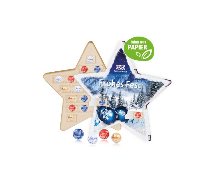 Adventskalender "Stern" mit Lindt Schokolade