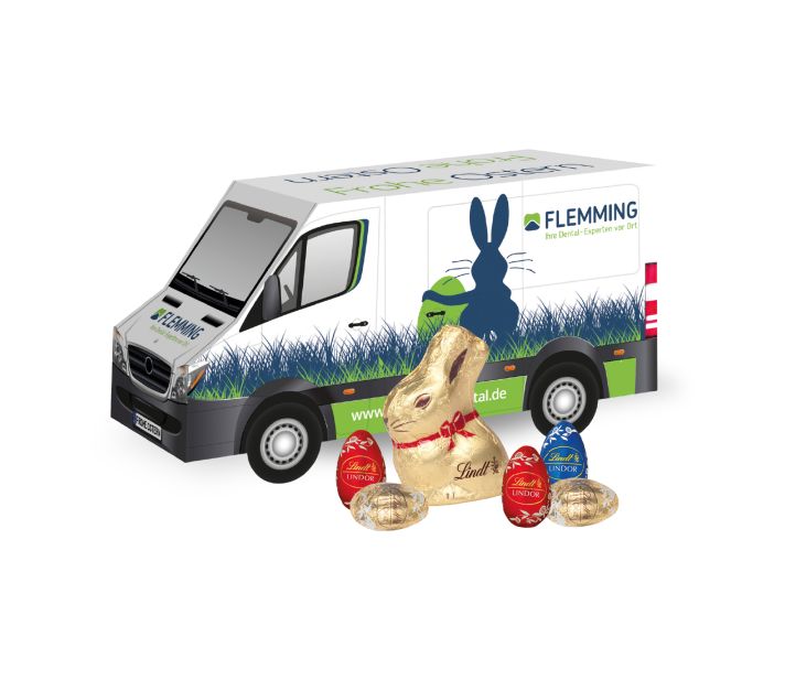 3D Präsent Transporter Ostern mit Schokoladenmischung von Lindt