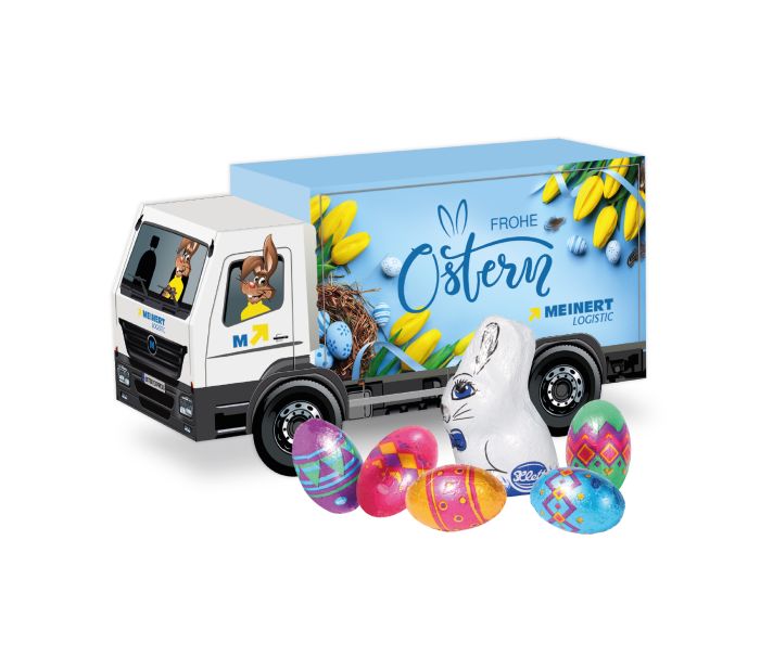 3D Präsent LKW Ostern mit Schokoladenmischung von Klett
