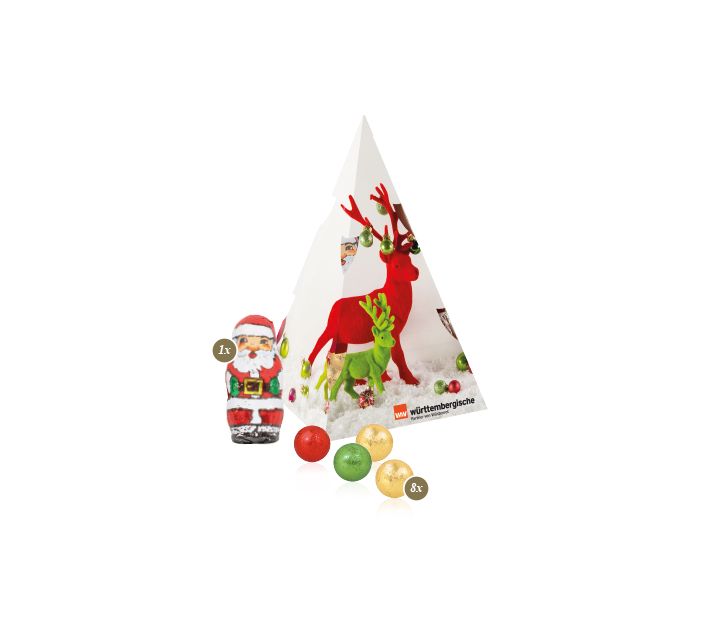 Präsent "Weihnachtsbaum" mit Fairtrade® Schokolade