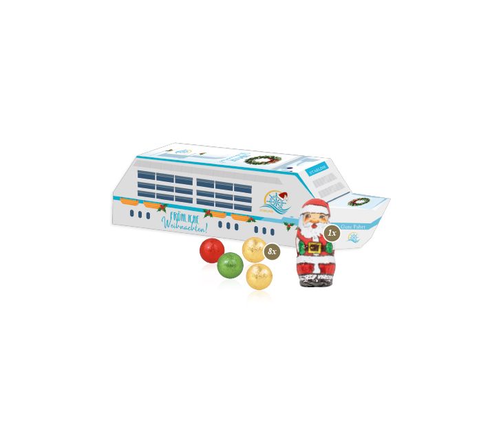 3D Präsent "Schiff" mit Fairtrade® Schokolade